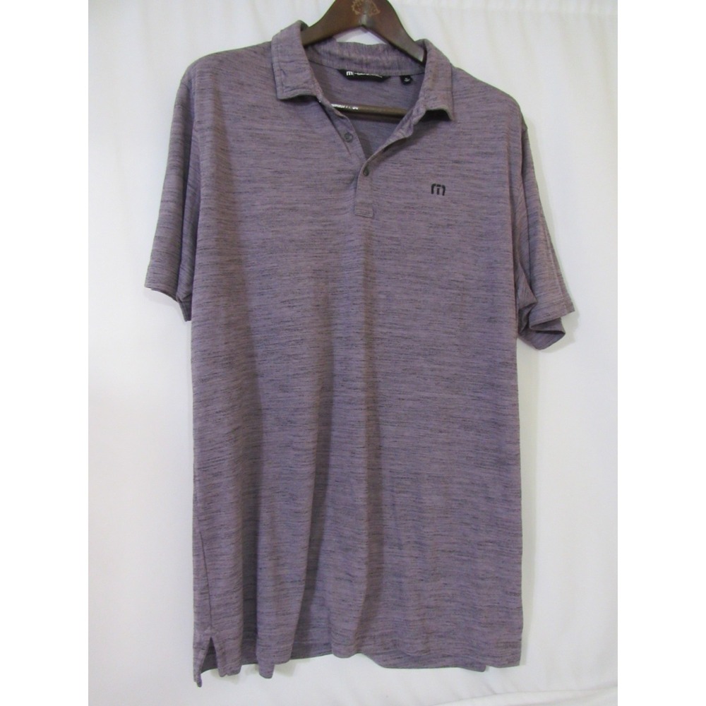Travis Mathew Sz XL Purple Logo Polo Style Shirt Polyester Cotton‎